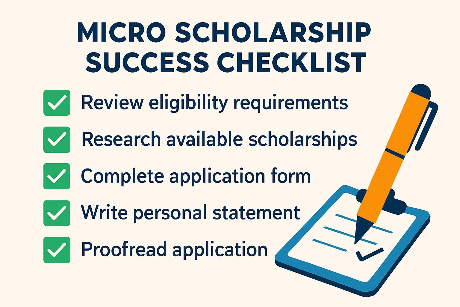 Micro Scholarship Success Checklist