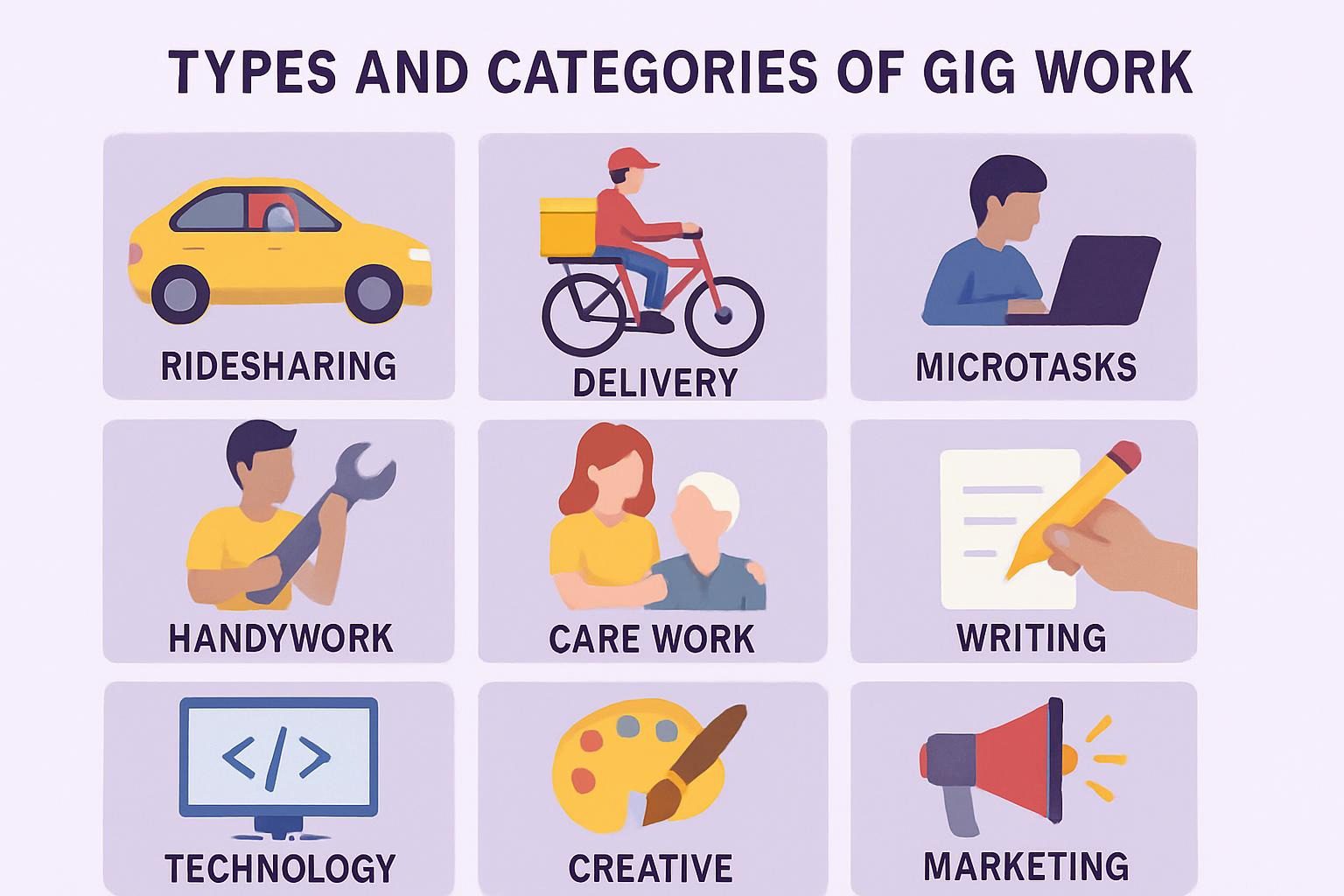 Types and Categories of Gig Work