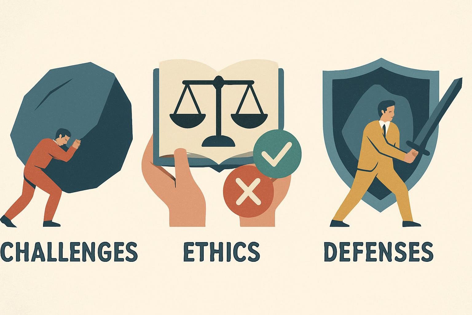 Challenges, Ethics, and Defenses
